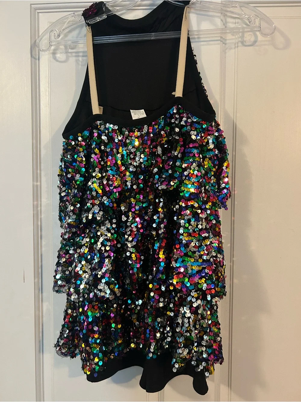 Kids Sequin Dance Costume Dress - Multicolor